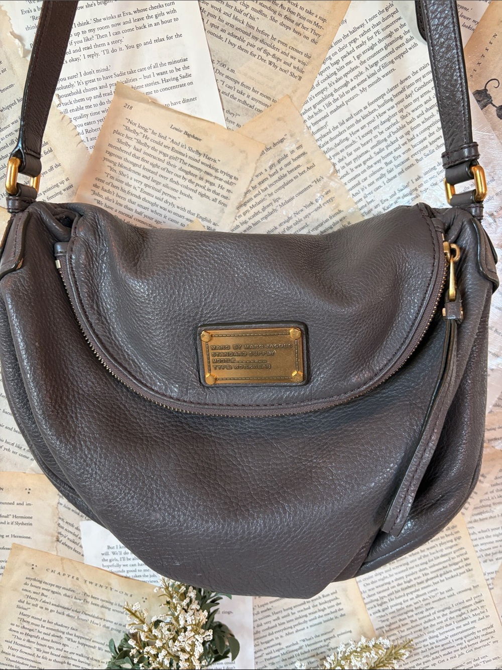 Marc by Marc Jacobs Gray Pebbled Leather Crossbody Bag